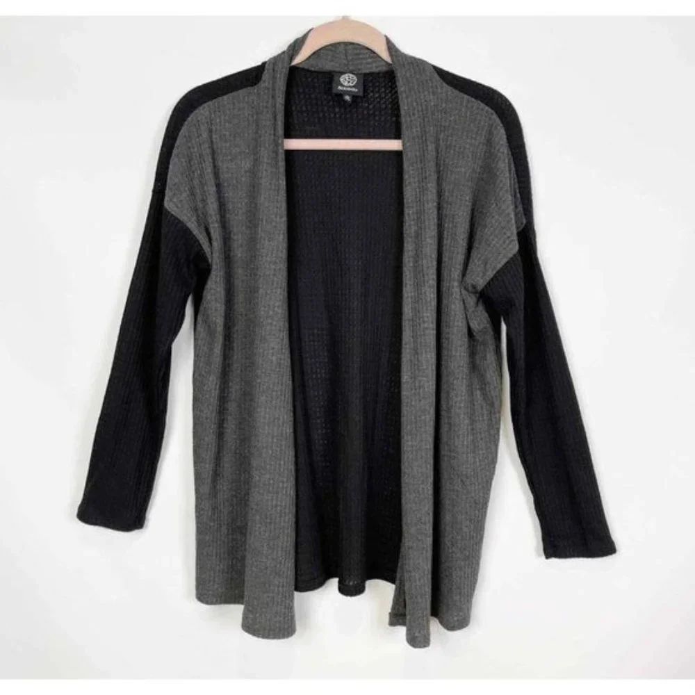 Bobeau Waffle Knit Open Cardigan - Picture 2 of 3